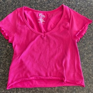 Basic hot pink crop top